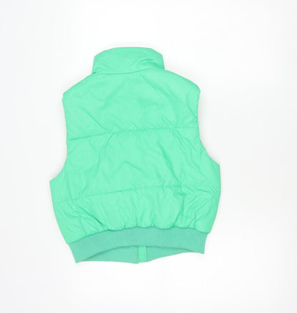 H&M Boys Green Puffer Jacket Vest Age 13 Years Sleeveless Winter Casual
