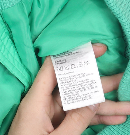 H&M Boys Green Puffer Jacket Vest Age 13 Years Sleeveless Winter Casual