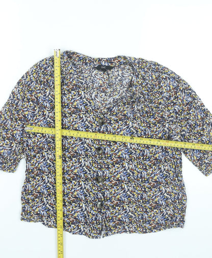 Next Women’s Multicoloured Floral Blouse Size 12 Viscose 3/4 Sleeve