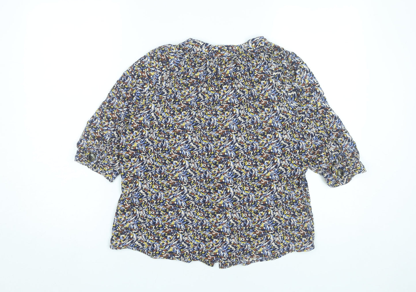 Next Women’s Multicoloured Floral Blouse Size 12 Viscose 3/4 Sleeve