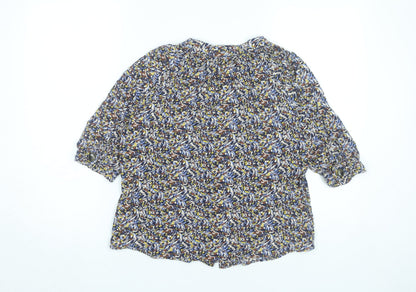 Next Women’s Multicoloured Floral Blouse Size 12 Viscose 3/4 Sleeve