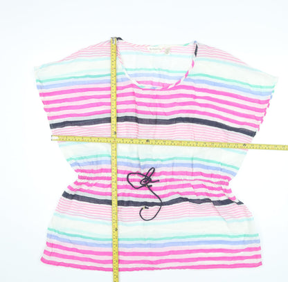 Accessorize Womens Multicoloured Striped Cotton Tunic Blouse M