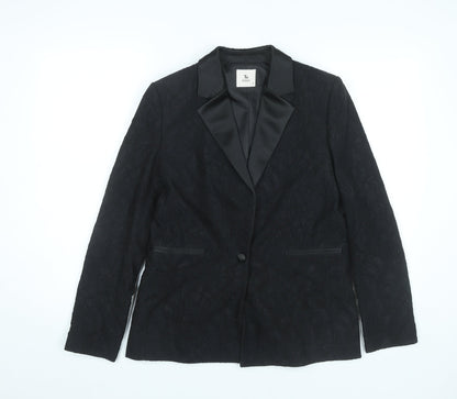 Tu Women Black Size 8 Tuxedo Blazer Jacket Shawl Lapel