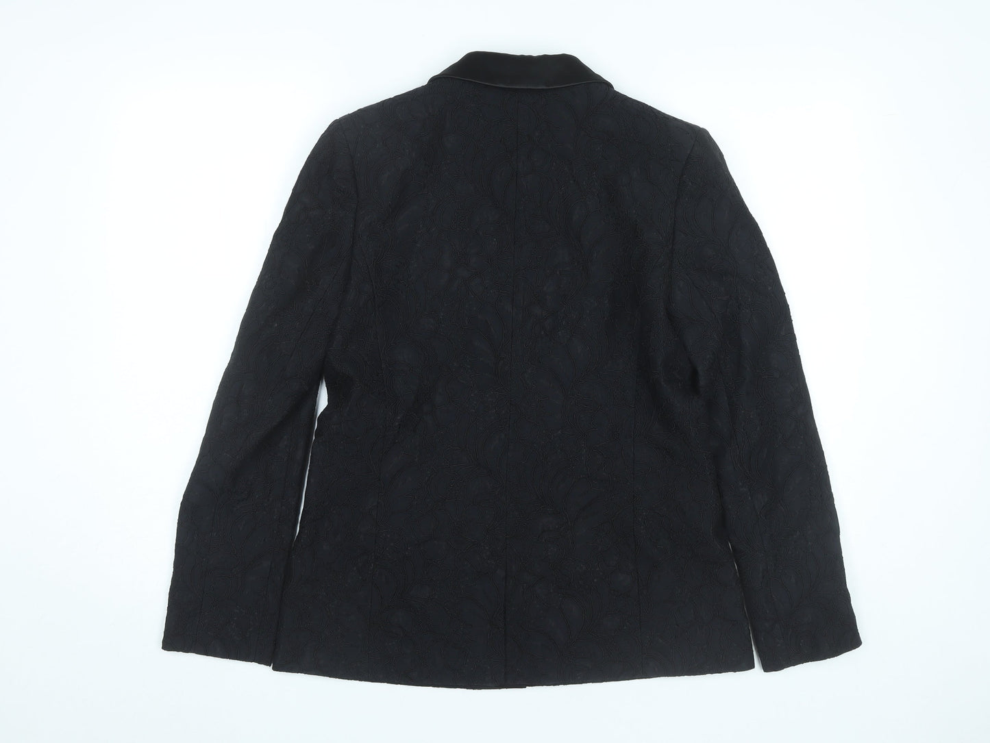 Tu Women Black Size 8 Tuxedo Blazer Jacket Shawl Lapel
