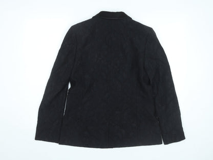 Tu Women Black Size 8 Tuxedo Blazer Jacket Shawl Lapel