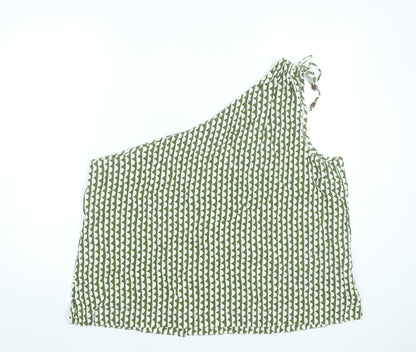 Marks and Spencer Women’s Green One Shoulder Blouse Size 24 Linen Blend
