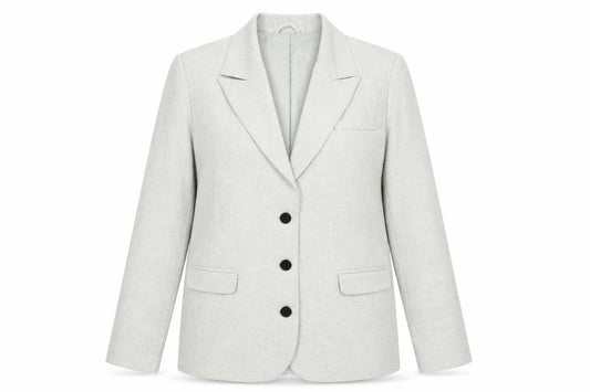 Nasty Gal Women Beige Wool Blend Blazer Jacket UK 10 Business Formal