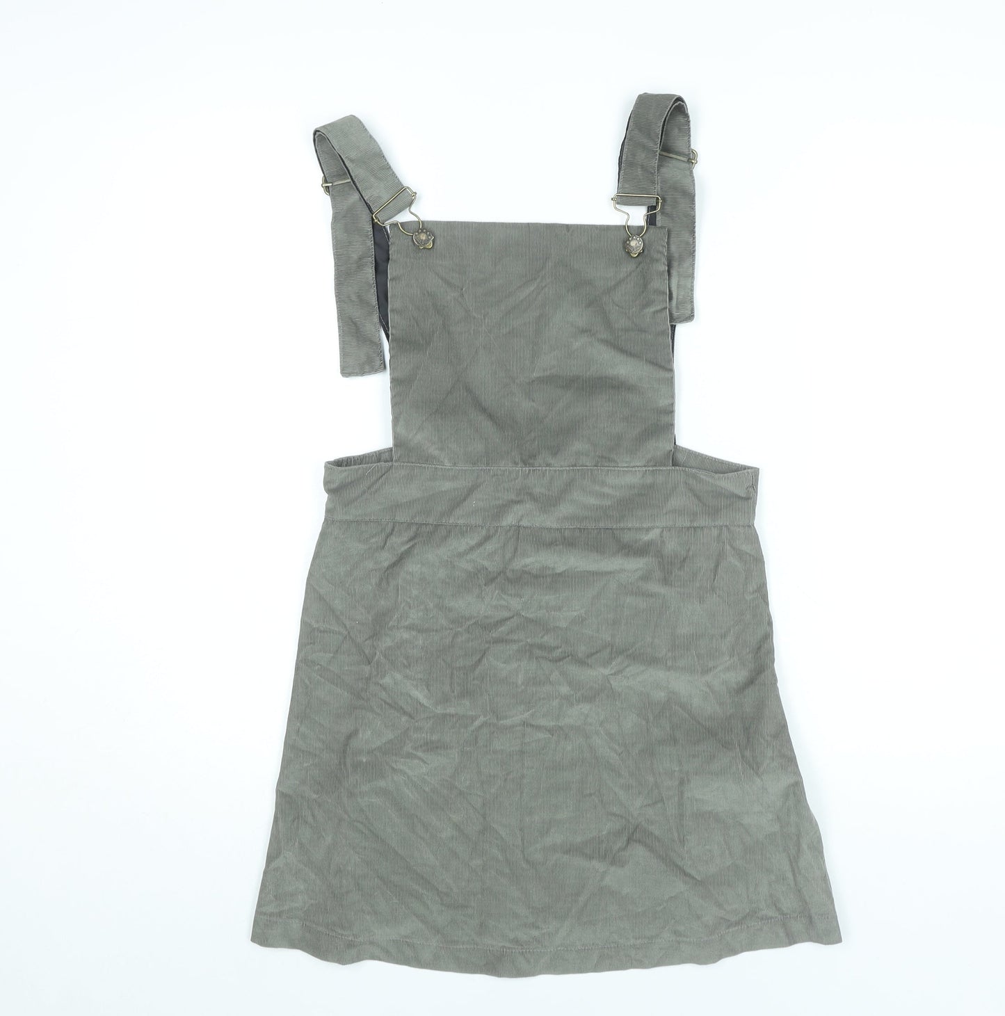 Nancy's Boutique Women’s Grey Corduroy Pinafore Dress Size 14