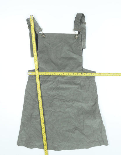 Nancy's Boutique Women’s Grey Corduroy Pinafore Dress Size 14