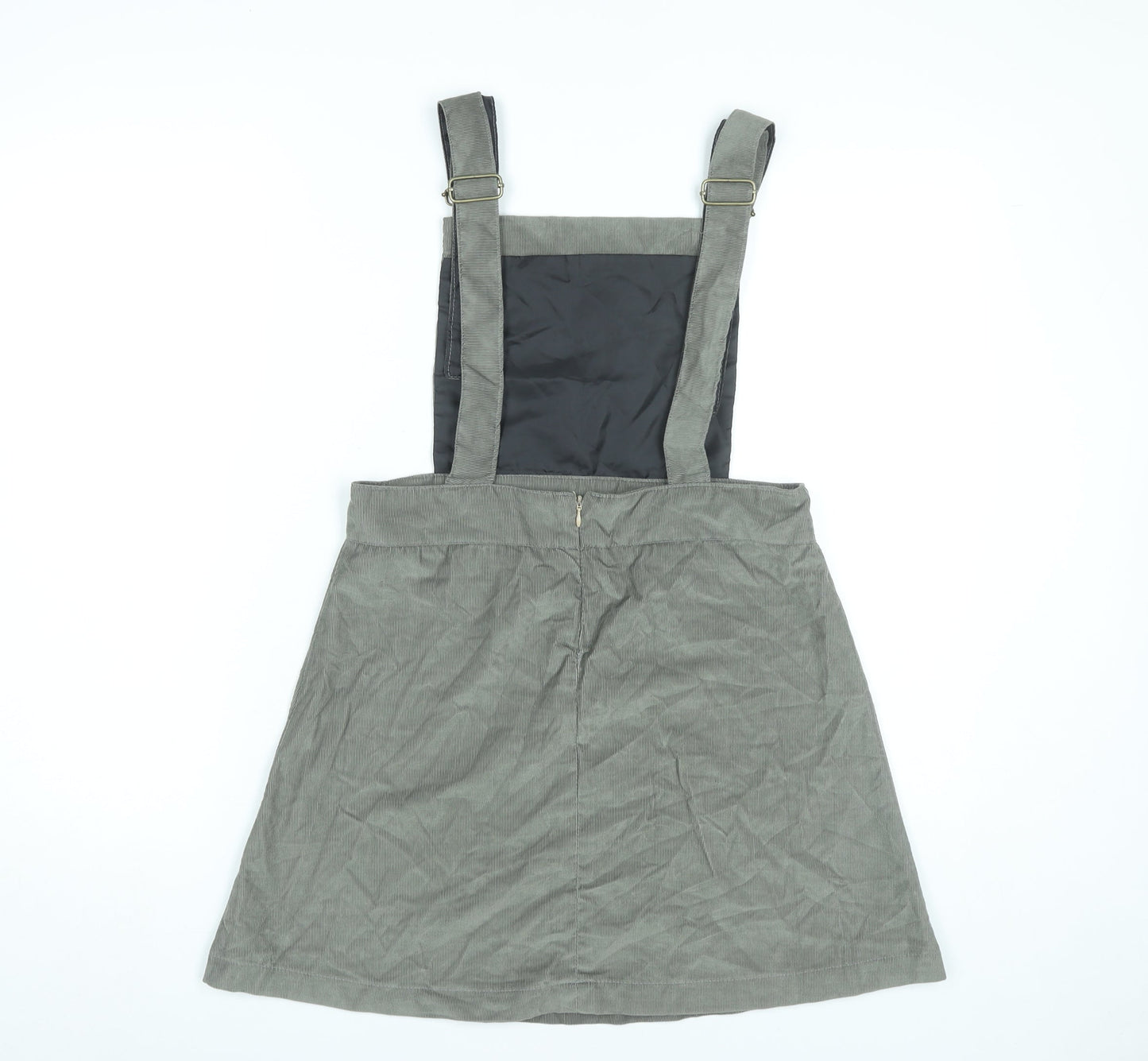 Nancy's Boutique Women’s Grey Corduroy Pinafore Dress Size 14