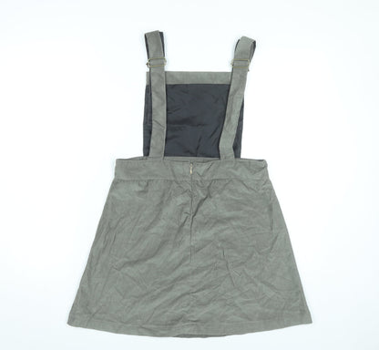 Nancy's Boutique Women’s Grey Corduroy Pinafore Dress Size 14