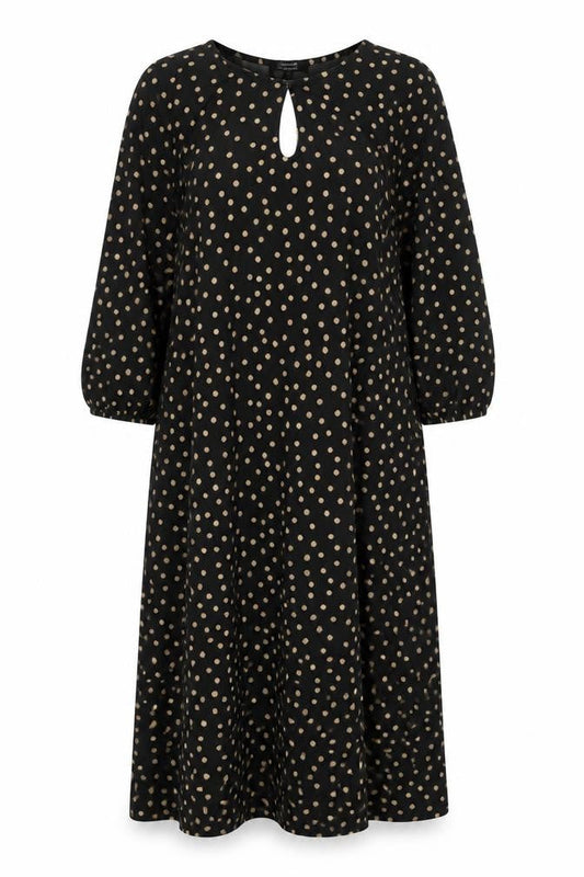 JD Williams Women Black Polka Dot Midi Dress Size 16 A-Line