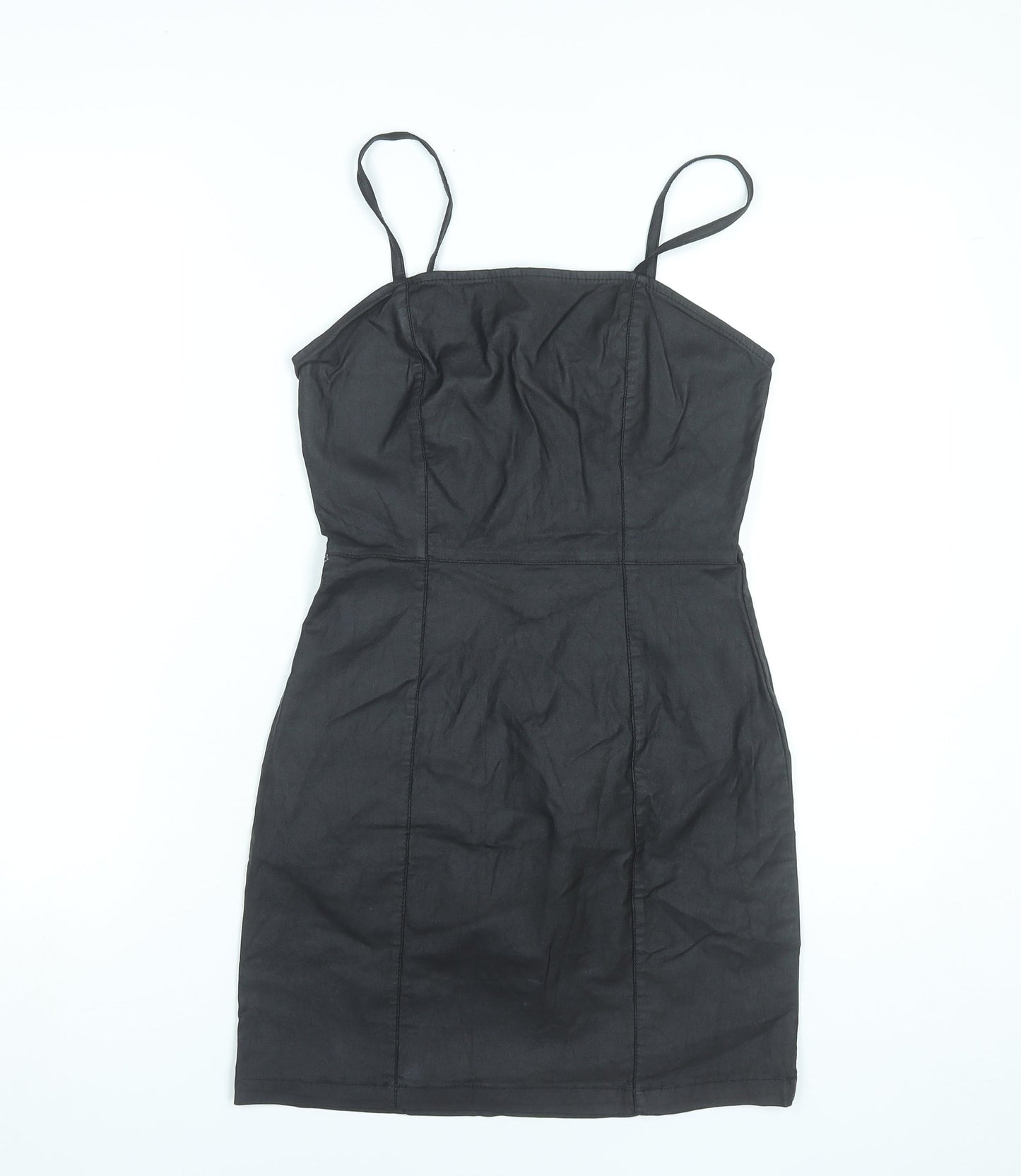 Denim Co Women’s Black Bodycon Dress Size 8 Short Strappy Stretch