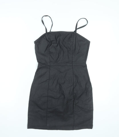 Denim Co Women’s Black Bodycon Dress Size 8 Short Strappy Stretch