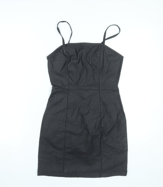 Denim Co Women’s Black Bodycon Dress Size 8 Short Strappy Stretch