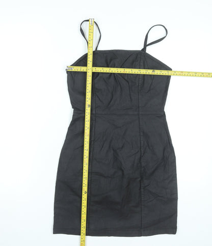 Denim Co Women’s Black Bodycon Dress Size 8 Short Strappy Stretch