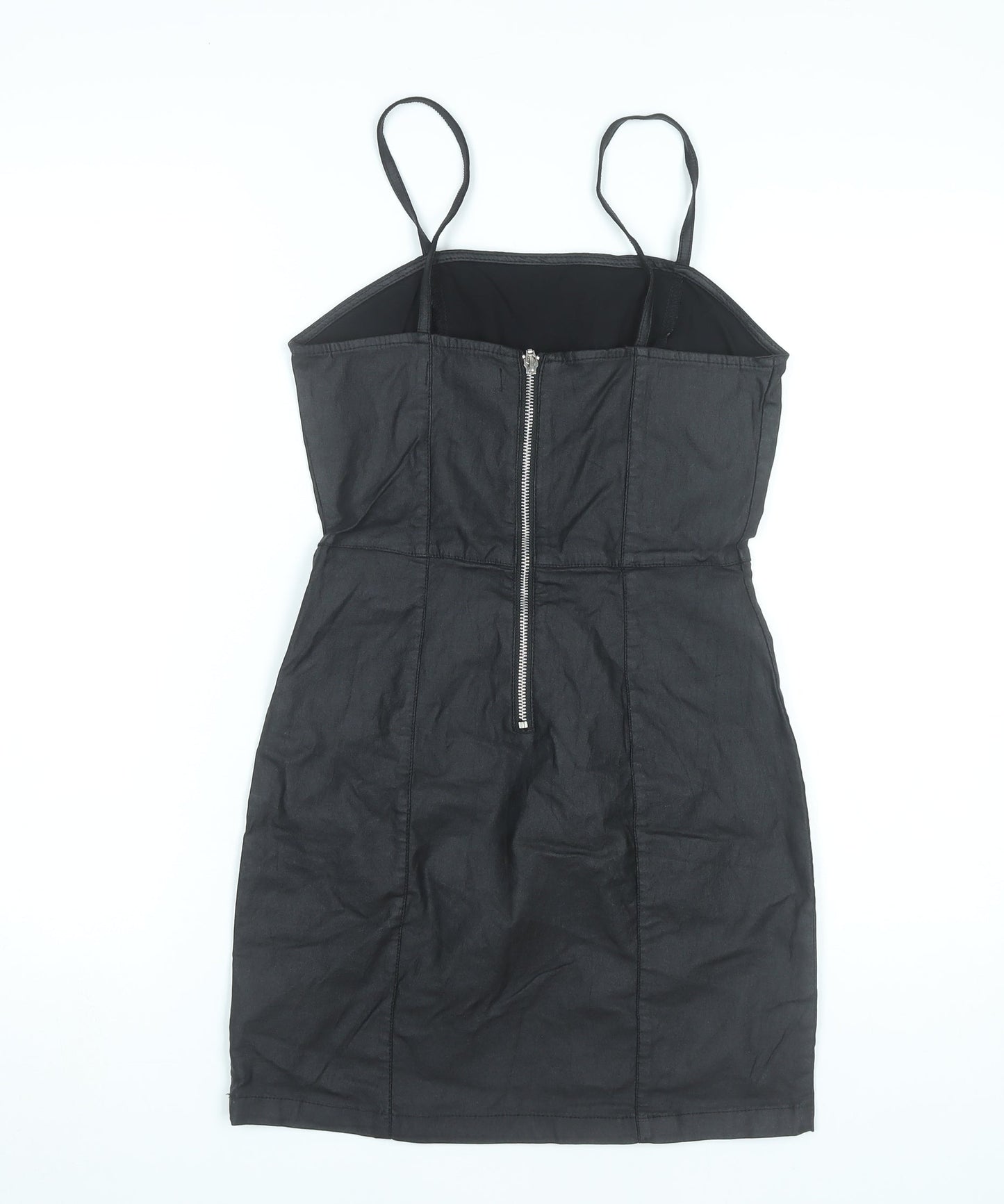 Denim Co Women’s Black Bodycon Dress Size 8 Short Strappy Stretch