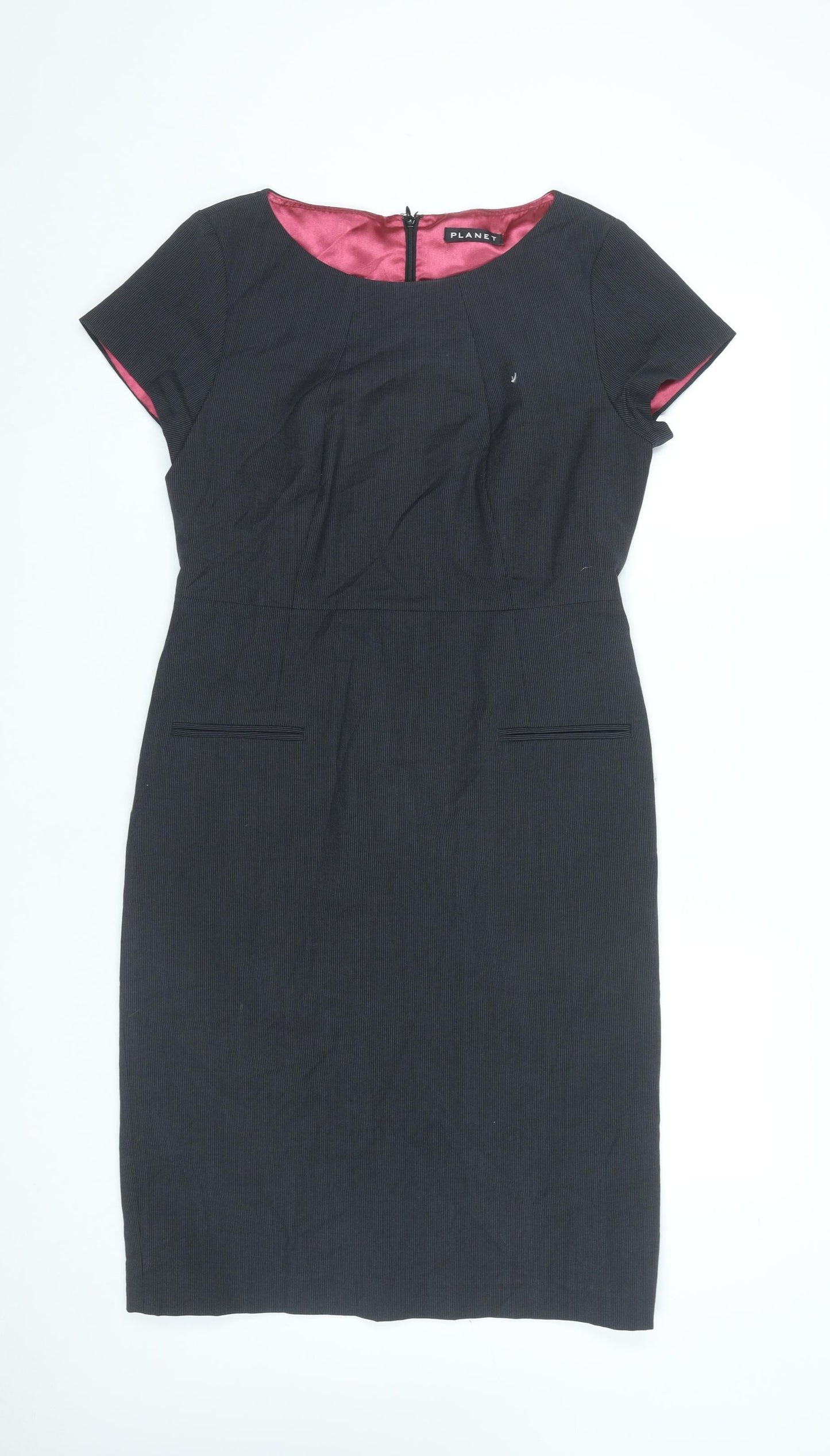 Planet Women’s Black Sheath Dress Size 10 Short Sleeve Workwear