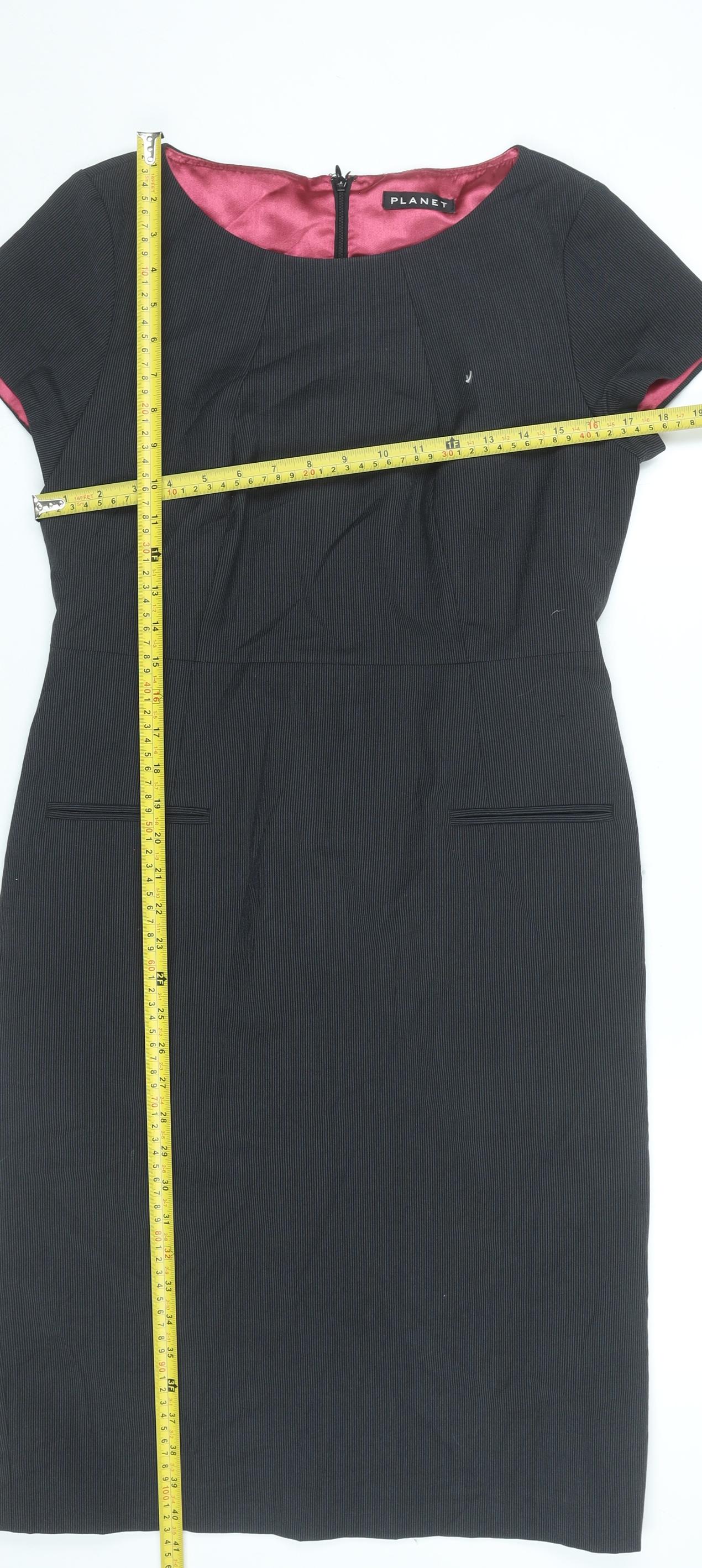 Planet Women’s Black Sheath Dress Size 10 Short Sleeve Workwear