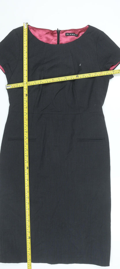Planet Women’s Black Sheath Dress Size 10 Short Sleeve Workwear