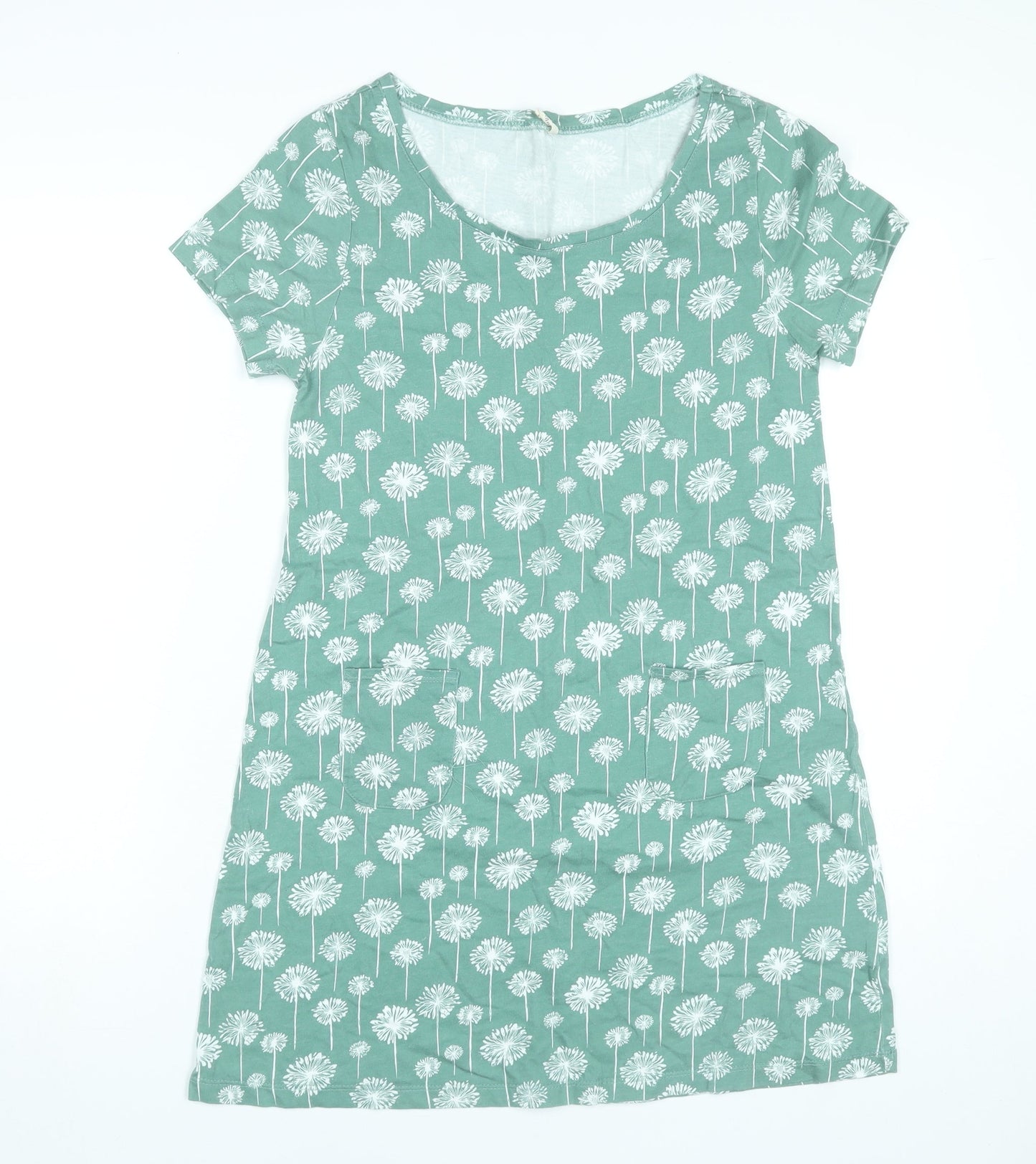 SCOUT Womens Green Floral Cotton Shift Dress S Knee Length