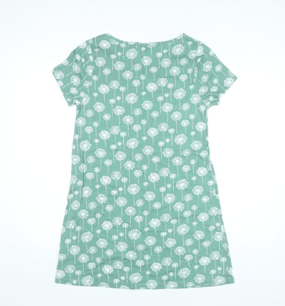 SCOUT Womens Green Floral Cotton Shift Dress S Knee Length