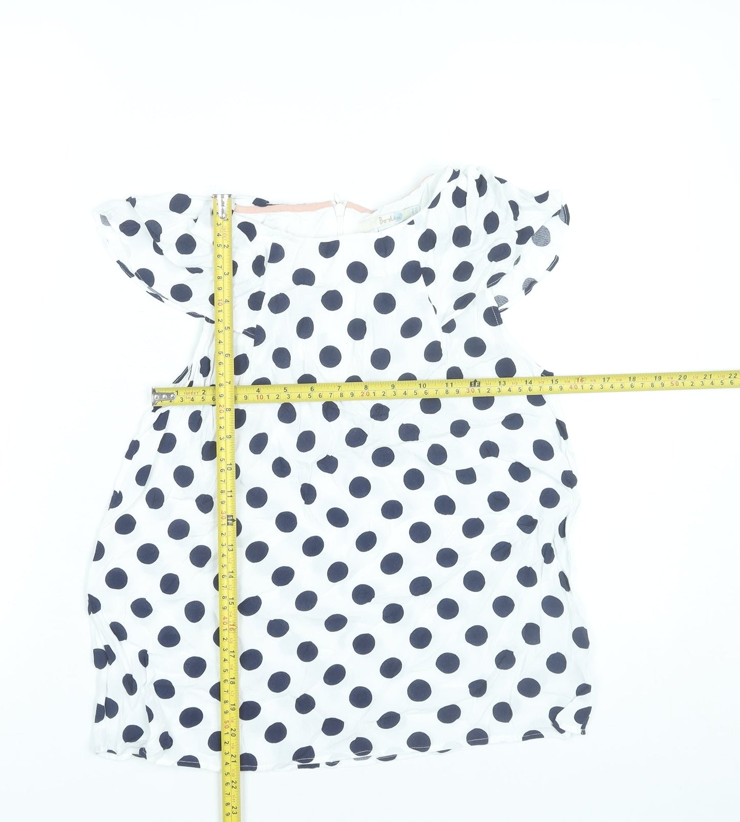 Boden Womens White Polka Dot Viscose Blouse UK 8