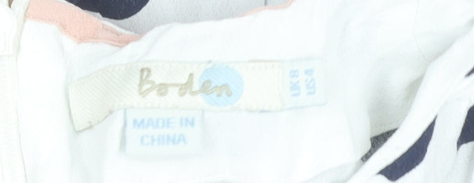 Boden Womens White Polka Dot Viscose Blouse UK 8