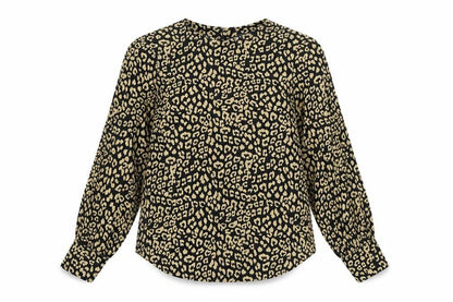 Marks and Spencer Womens Leopard Print Blouse Size 12 Long Sleeve
