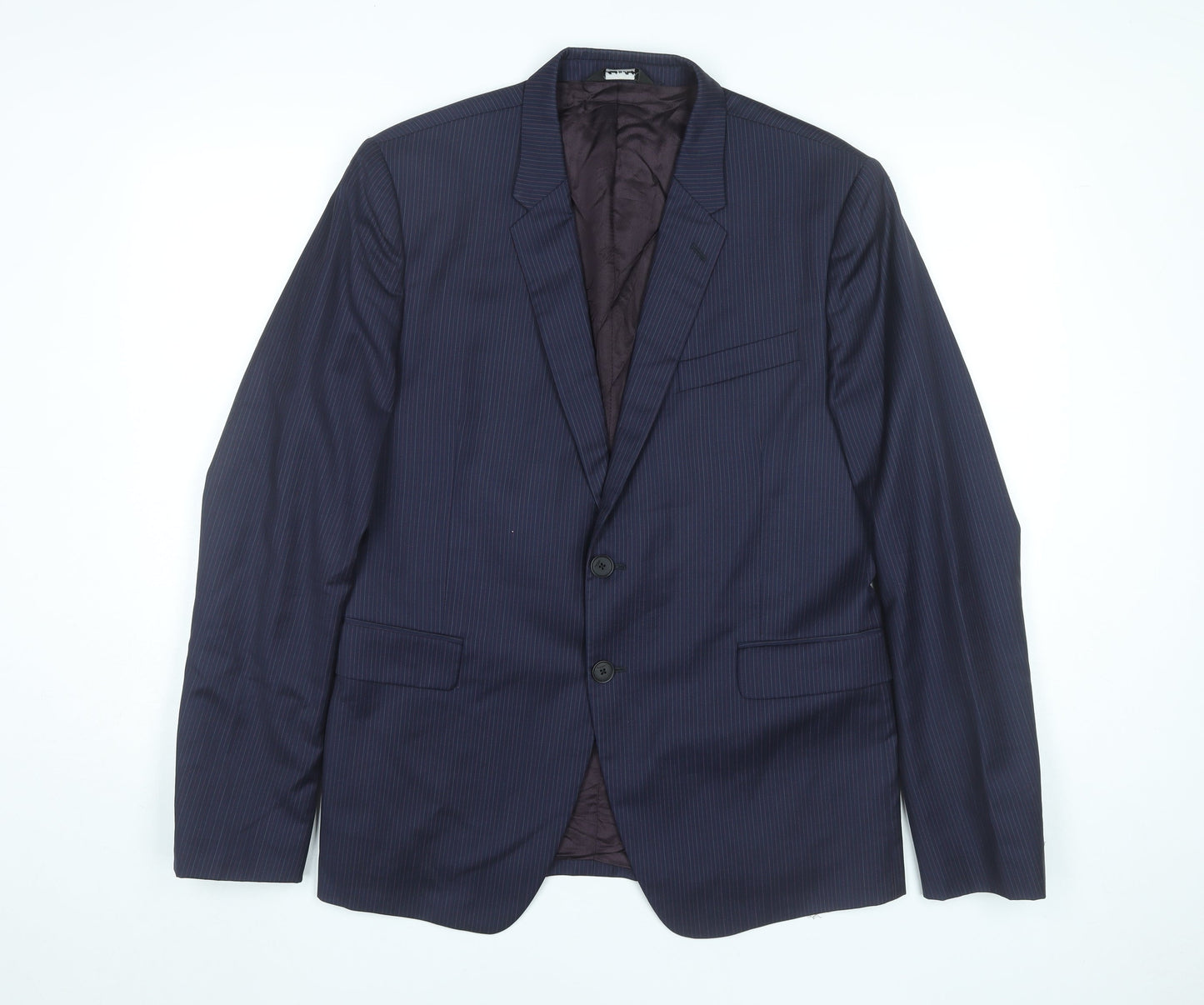 Paul Smith Men Blue 42 Slim Fit Pinstripe Wool Blazer Jacket
