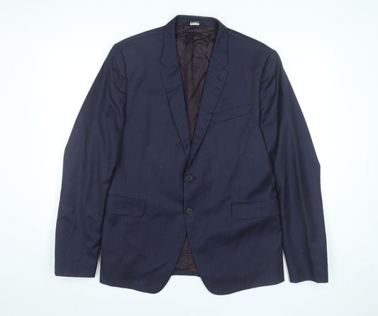 Paul Smith Men Blue 42 Slim Fit Pinstripe Wool Blazer Jacket