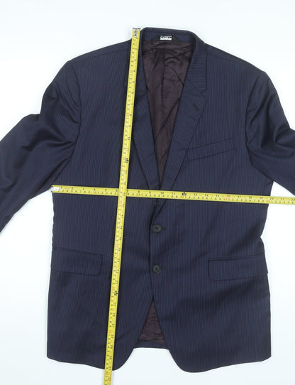 Paul Smith Men Blue 42 Slim Fit Pinstripe Wool Blazer Jacket