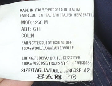 Paul Smith Men Blue 42 Slim Fit Pinstripe Wool Blazer Jacket