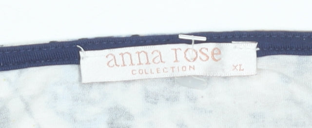Anna Rose Womens Multicoloured XL Tunic Blouse Scoop Neck Long Sleeve