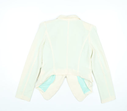 Inspiration Chive Womens Ivory Blazer Jacket L Slim Classic