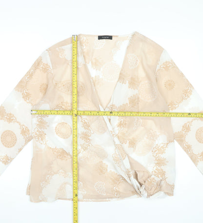 Marks and Spencer Women’s Beige Paisley Wrap Blouse UK 16