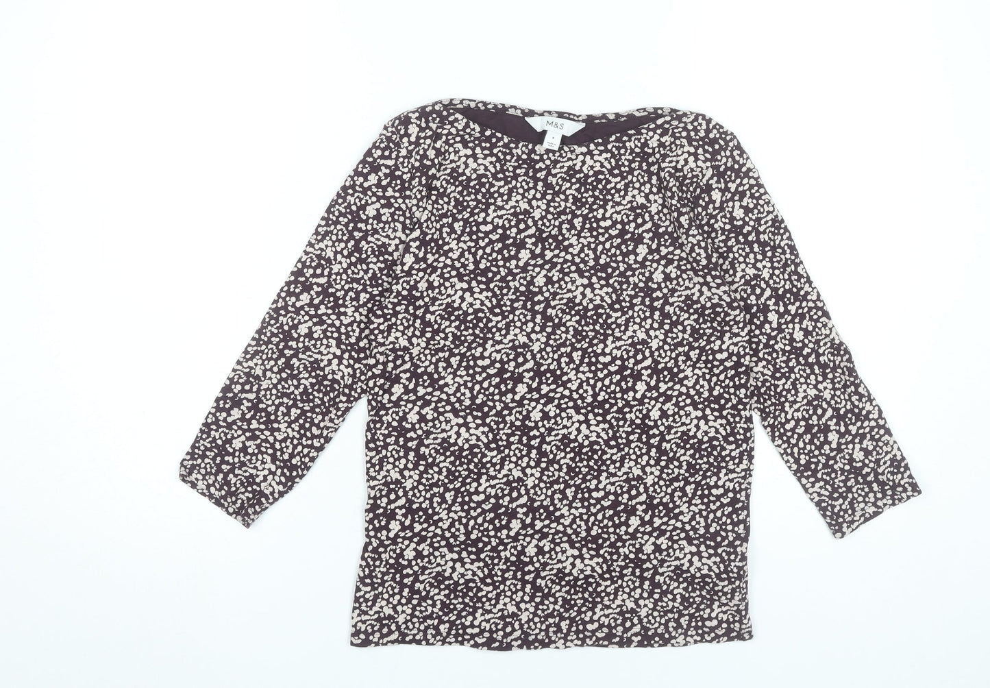 Marks and Spencer Womens Purple Floral Cotton Blouse UK 8