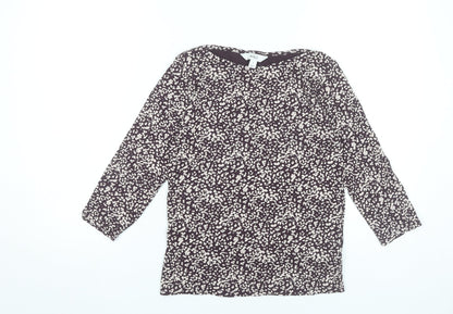 Marks and Spencer Womens Purple Floral Cotton Blouse UK 8