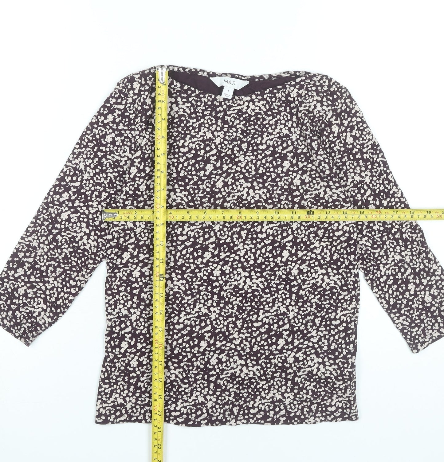 Marks and Spencer Womens Purple Floral Cotton Blouse UK 8