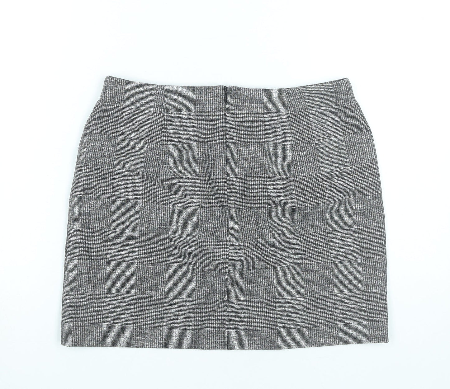 H&M Women’s Grey Check Pencil Skirt Size 12 Workwear Business