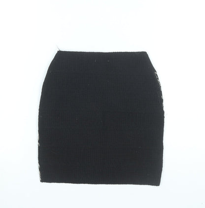 H&M Womens Black Striped Pencil Skirt XS Stretch Knit Short