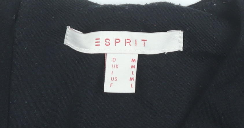 Esprit Women's Black Bodycon Dress M Long Sleeve Knee Length