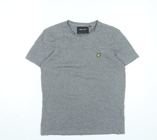 Lyle & Scott Mens Grey Cotton Crew Neck T-Shirt Size M