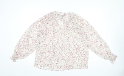 New Look Women’s Pink Polka Dot Long Sleeve Chiffon Blouse UK 12