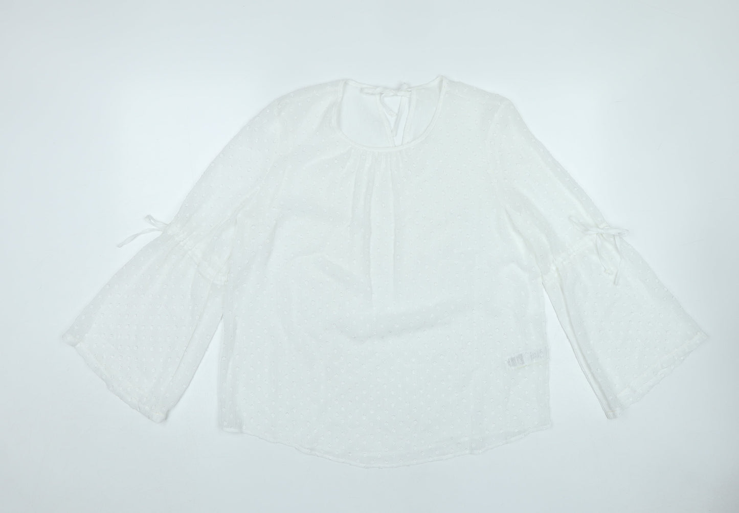 Marks and Spencer Women’s White Size 12 Chiffon Tunic Blouse