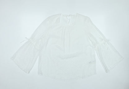 Marks and Spencer Women’s White Size 12 Chiffon Tunic Blouse