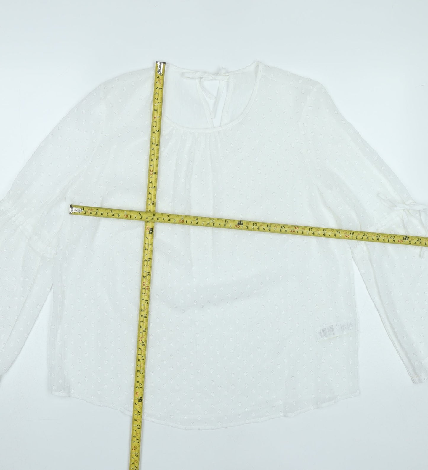 Marks and Spencer Women’s White Size 12 Chiffon Tunic Blouse