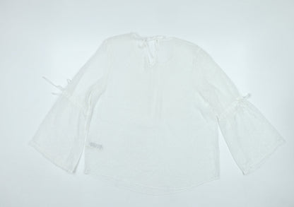 Marks and Spencer Women’s White Size 12 Chiffon Tunic Blouse