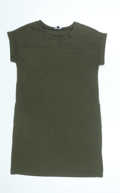 New Look Women’s Green Size 10 T-Shirt Dress Short Sleeve Casual
