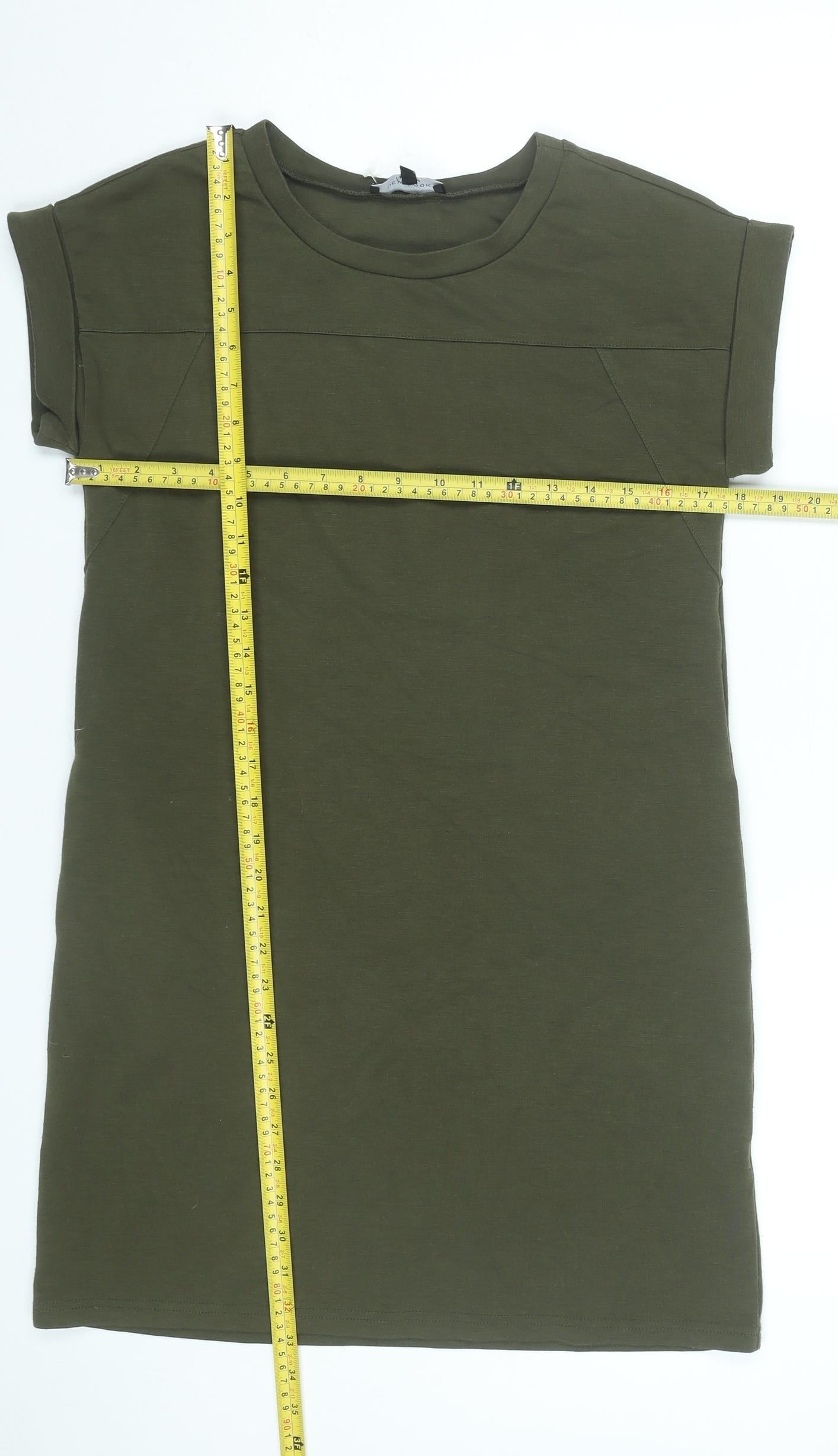 New Look Women’s Green Size 10 T-Shirt Dress Short Sleeve Casual